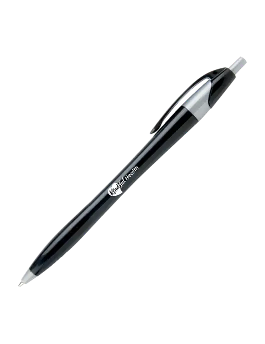 Novella Black/Silver Corporate Pen - Blue Ink w/Kindful Health Logo