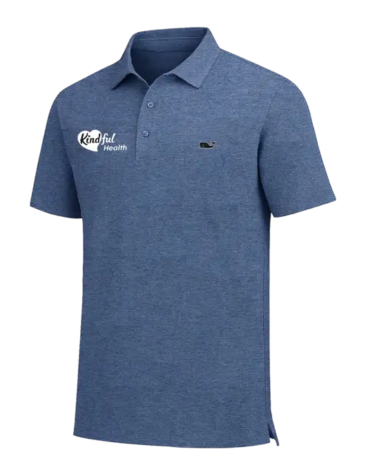 Vineyard Vines Destin Stripe Light Navy Sankaty Polo w/Kindful Health Logo