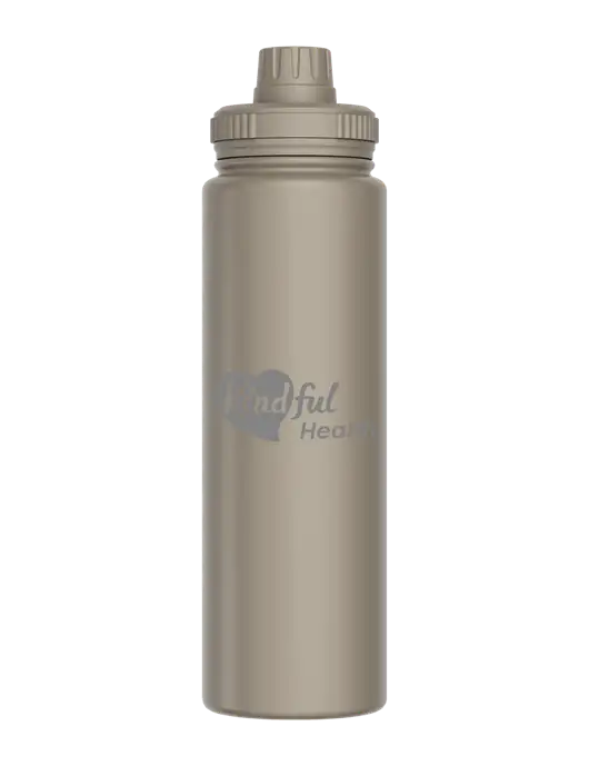 Liquid Life Grey Sport Bottle w/Kindful Health Logo