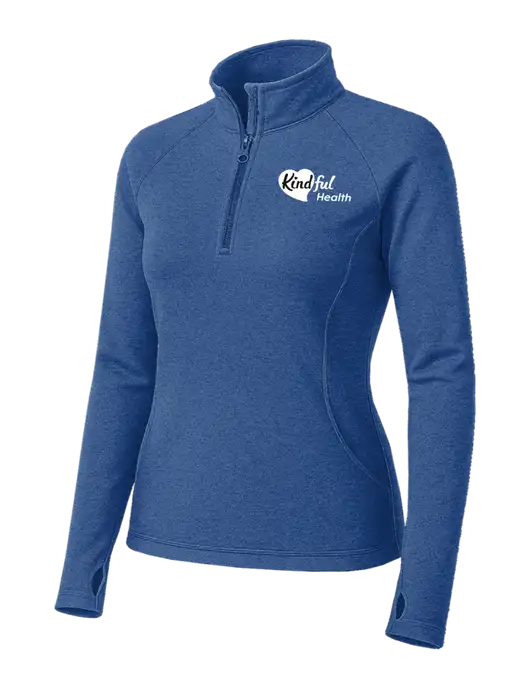 Royal Heather Womens Sport Wick Stretch 1/4 Zip Pullover w/Kindful Health Logo