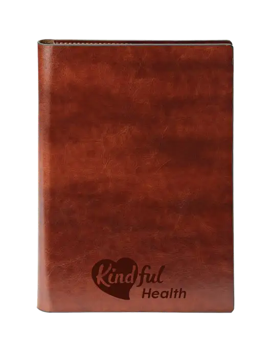Fabrizio Brown 7 x 9.625 Padfolio & Notepad w/Kindful Health Logo