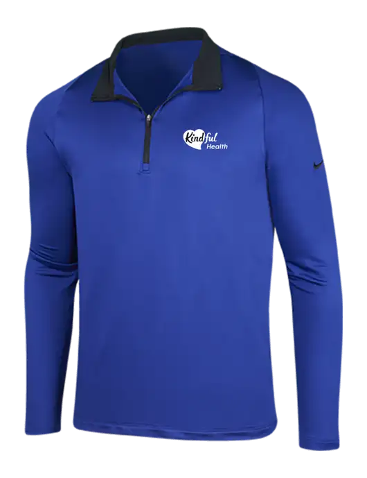 NIKE Deep Royal/Black Dry-Fit Stretch 1/2 Zip Cover-Up w/Kindful Health Logo