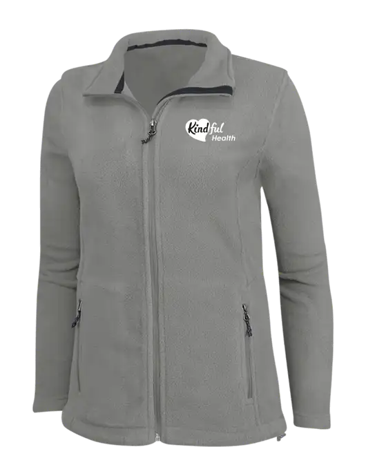 Womens Medium Grey Fleece Jacket w/Kindful Health Logo