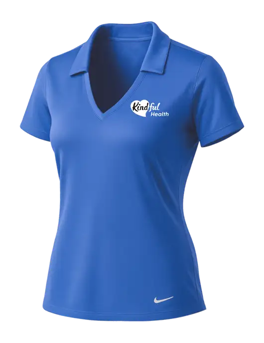 NIKE Light Royal Womens Dri-Fit Vertical Mesh Polo w/Kindful Health Logo