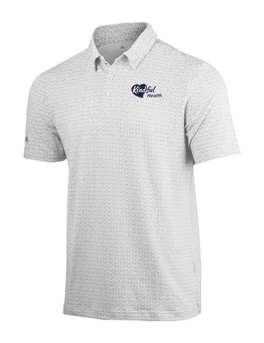 Adidas White Printed Blend Polo w/Kindful Health Logo