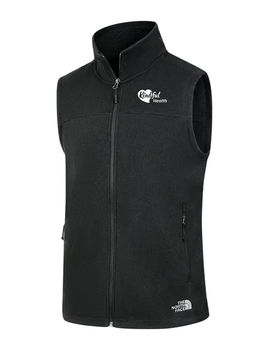 North Face Black Heather Sweater Fleece Vest  w/Kindful Health Logo
