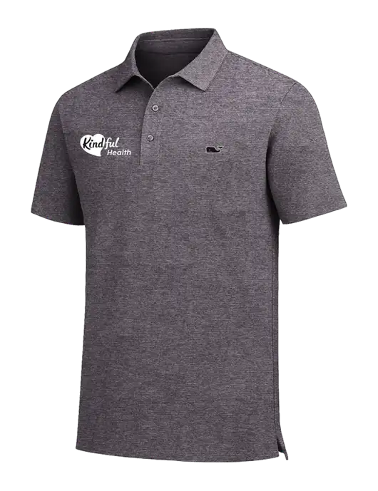 Vineyard Vines Destin Stripe Dark Grey Sankaty Polo w/Kindful Health Logo