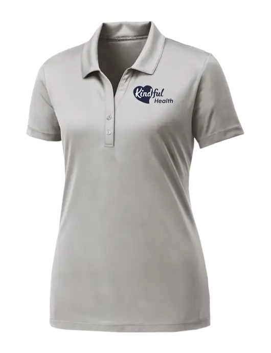 Womens Very Light Grey PosiCharge Competitor Polo w/Kindful Health Logo