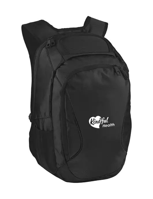 Stealth Black Laptop Backpack w/Kindful Health Logo