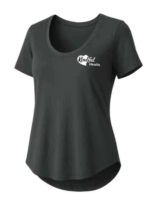 Mercer+Mettle Womens Dark Grey Stretch Jersey Relaxed Scoop w/Kindful Health Logo