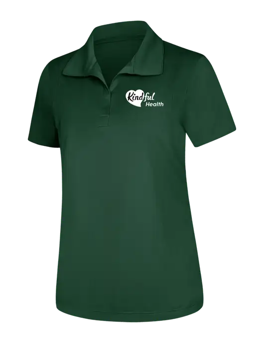 Womens Dark Green Micropique Sport-Wick Polo w/Kindful Health Logo