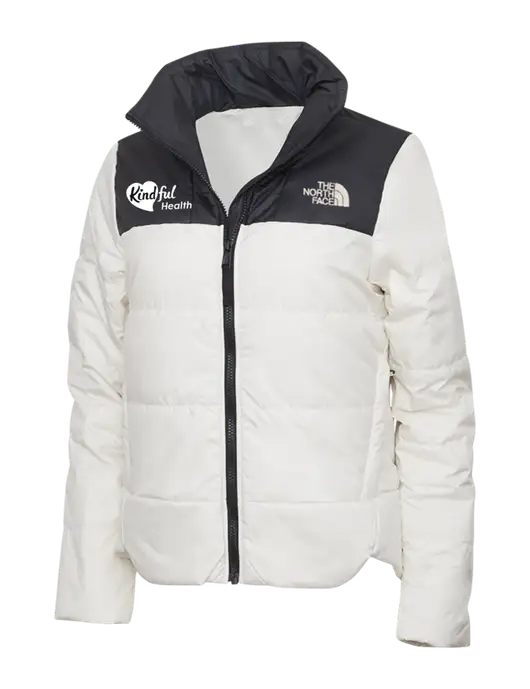 North Face Womens Vintage White Everyday Insulated Jacket w/Kindful Health Logo