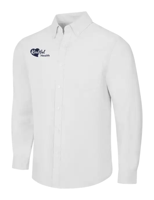 White SuperPro Oxford Shirt w/Kindful Health Logo