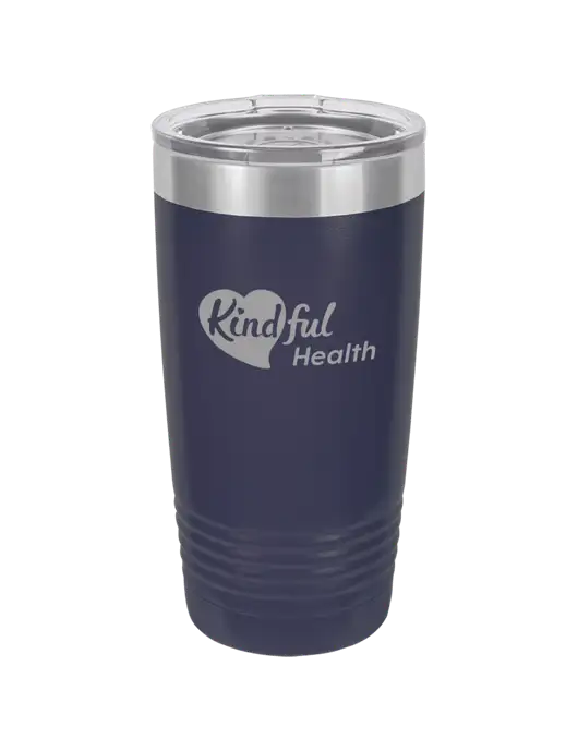 Polar Camel 20 oz Powder Coated Navy Vacuum Insulated Tumbler w/Kindful Health Logo