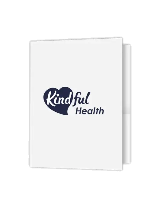 White Presentation Folder with Dual Pockets w/Kindful Health Logo