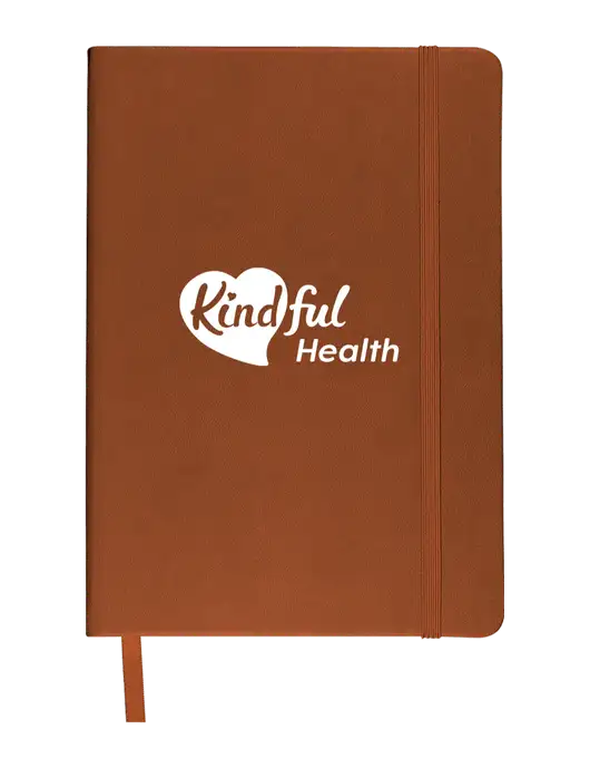 Leeman Light Brown Tuscany Journal 5.75 x 8.25 w/Kindful Health Logo