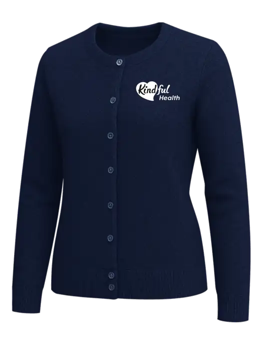 Brooks Brothers Womens Navy Washable Merino Cardigan Sweater w/Kindful Health Logo