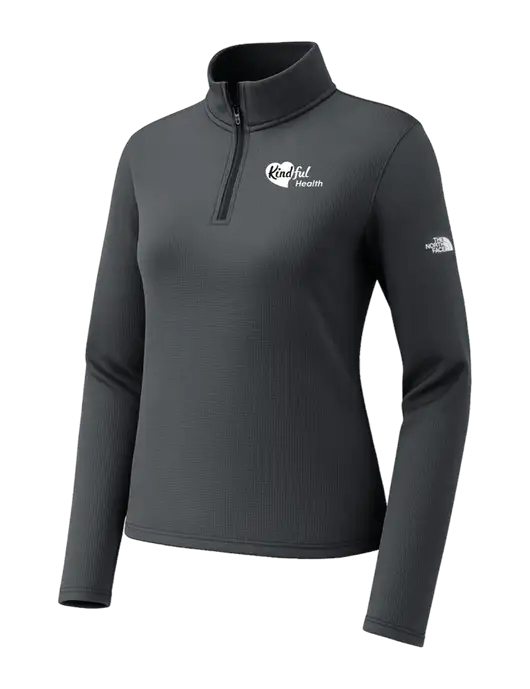 The North Face Womens Aim 1/4-Zip Charcoal Grey Fleece w/Kindful Health Logo