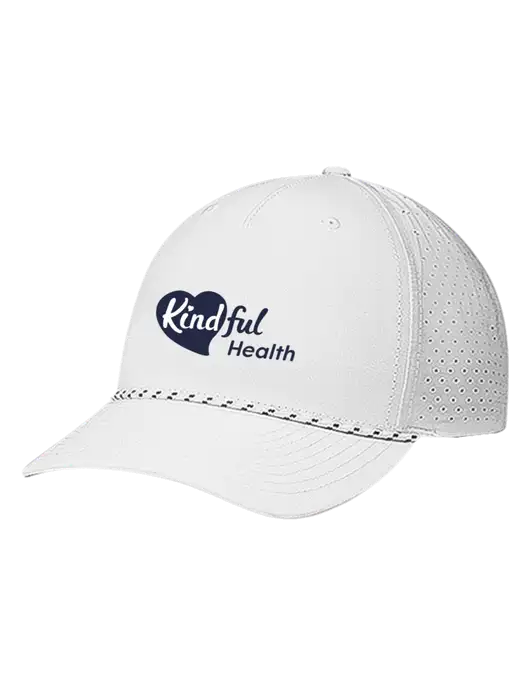 Richardson Laser Perf Performance White/White-Black Rope Cap w/Kindful Health Logo
