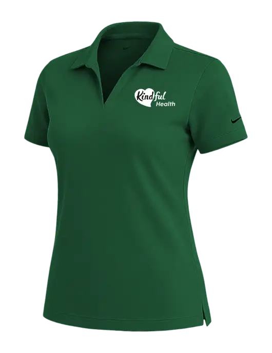 NIKE Dark Green Womens Dri-Fit Micro Pique Polo w/Kindful Health Logo