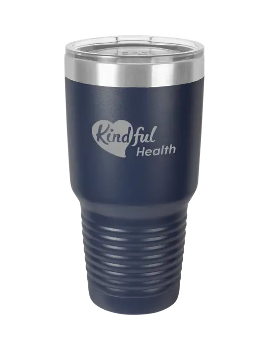 Polar Camel 30 oz Powder Coated Navy Vacuum Insulated Tumbler w/Kindful Health Logo