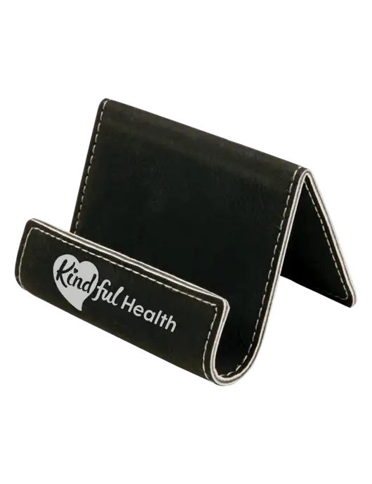 Black Leatherette Card & Phone Holder w/Kindful Health Logo