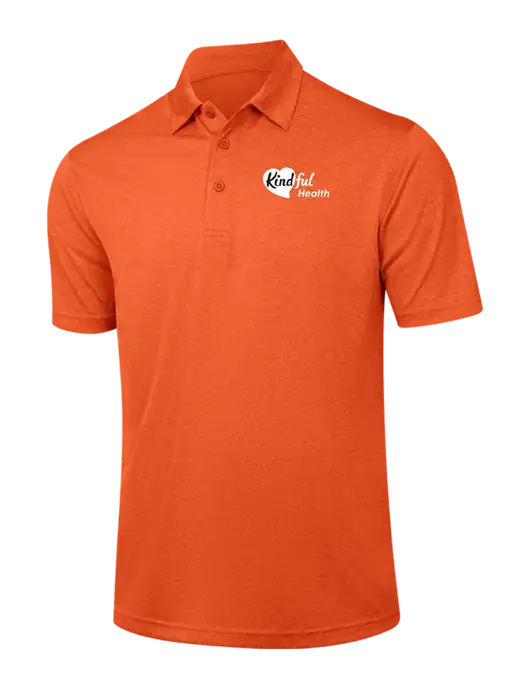 Orange Heather Contender Polo w/Kindful Health Logo