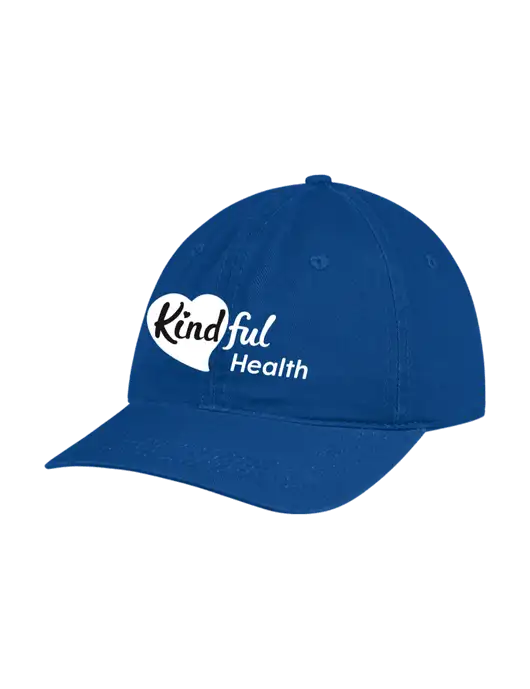 Garment Washed Unstructured Twill Royal Cap w/Kindful Health Logo