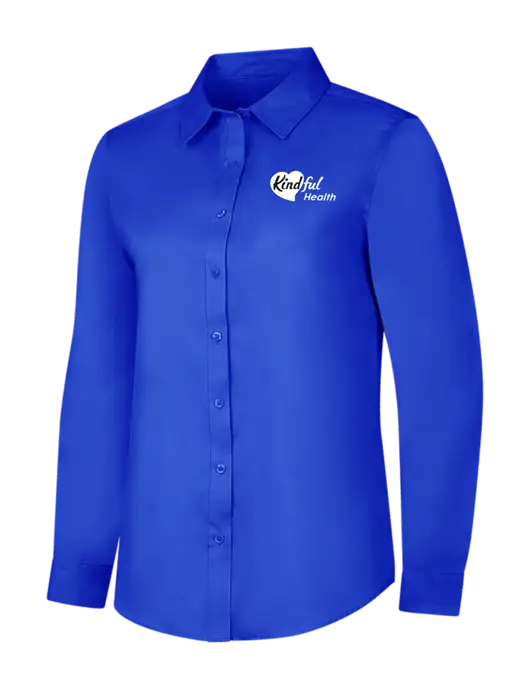 Womens Long Sleeve Dark Royal Superpro React Twill Shirt w/Kindful Health Logo