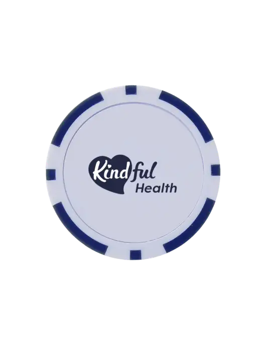 Dark Royal Poker Chip Ball Marker w/Kindful Health Logo