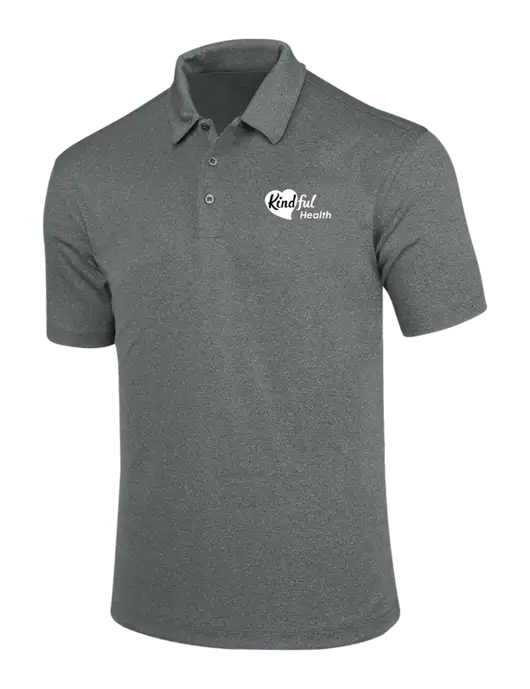 Charcoal Trace Heather Polo w/Kindful Health Logo