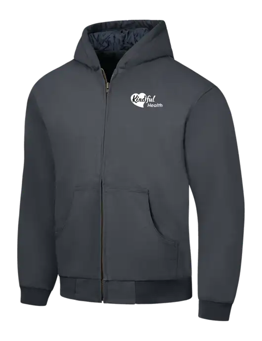 CornerStone Charcoal Duck Cloth Hooded Work Jacket w/Kindful Health Logo