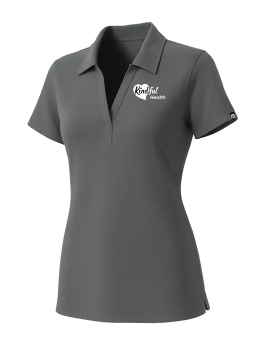 TravisMathew Womens Grey Glenview Solid Polo w/Kindful Health Logo