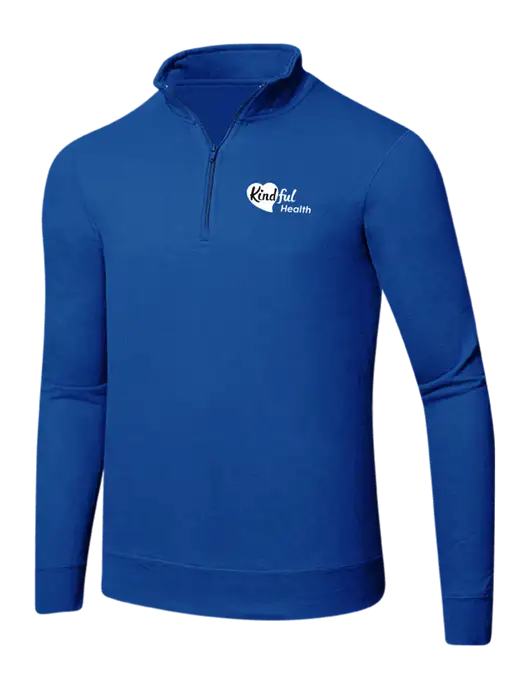 True Royal 8.5 oz Ring Spun 1/4 Zip Pullover Sweatshirt w/Kindful Health Logo