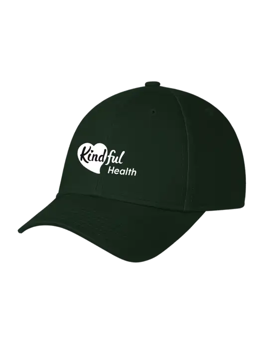Dark Green Structured Cap Hook & Loop w/Kindful Health Logo