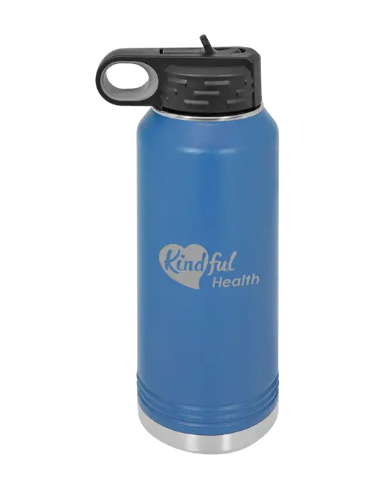 Polar Camel 32 oz Powder Coated Royal Vacuum Insulated Water Bottle w/Kindful Health Logo