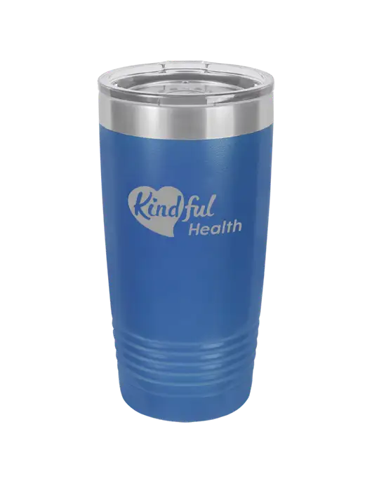 Polar Camel 20 oz Powder Coated Royal Vacuum Insulated Tumbler w/Kindful Health Logo