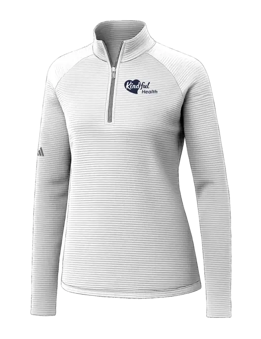 Adidas Womens White Spacer Quarter-Zip Pullover  w/Kindful Health Logo