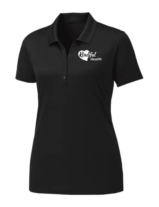 Womens Black PosiCharge Competitor Polo w/Kindful Health Logo