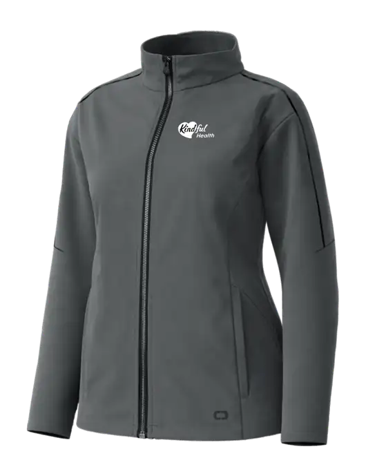 OGIO Womens Commuter Full-Zip Soft Shell Dark Grey Jacket w/Kindful Health Logo