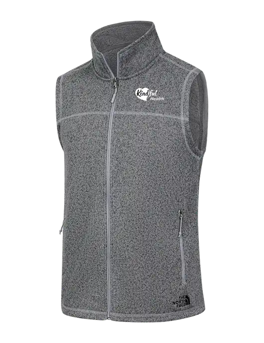 North Face Medium Grey Heather Sweater Fleece Vest w/Kindful Health Logo