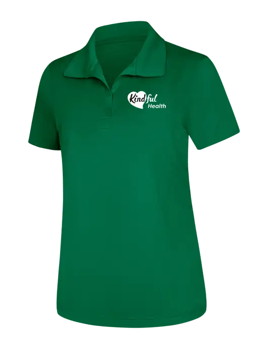 Womens Kelly Green Micropique Sport-Wick Polo w/Kindful Health Logo