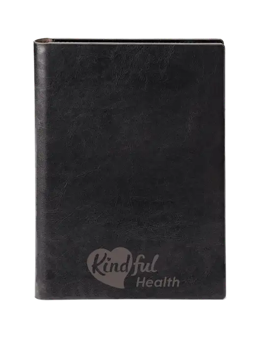 Fabrizio Black 7 x 9.625 Padfolio & Notepad w/Kindful Health Logo