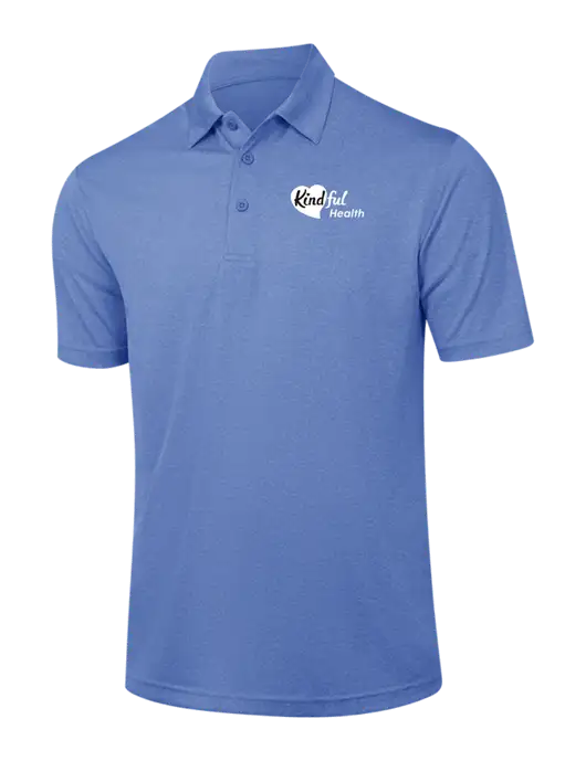 Royal Heather Contender Polo w/Kindful Health Logo
