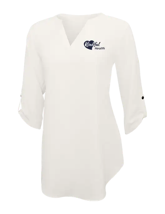 Ivory Womens 3/4 Sleeve Tunic Blouse w/Kindful Health Logo