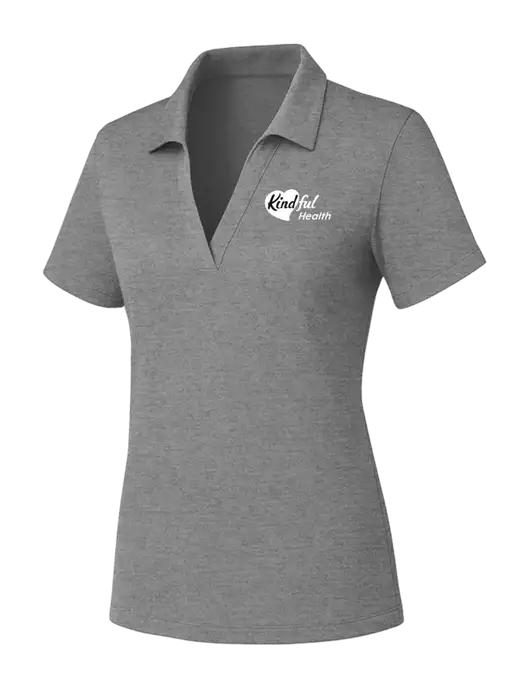 Womens Medium Grey Heather PosiCharge RacerMesh Polo w/Kindful Health Logo