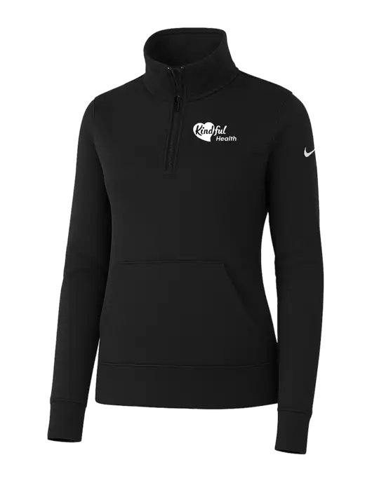 Nike Womens Black Club Fleece Sleeve Swoosh 1/2-Zip w/Kindful Health Logo
