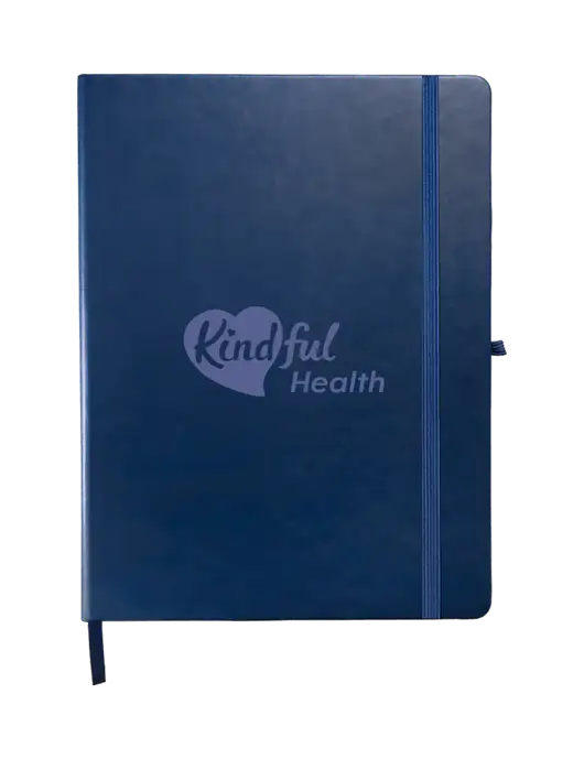Leeman Navy Tuscany Large Journal 7.5 x 9.875 w/Kindful Health Logo