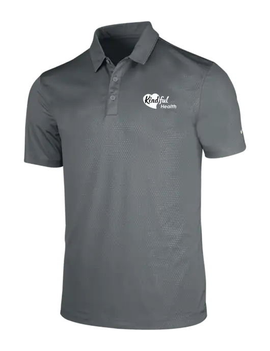 NIKE Medium Grey Dri-Fit Embossed Tri-Blade Polo w/Kindful Health Logo