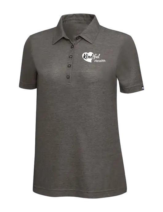 TravisMathew Black Heather Womens Oceanside Polo w/Kindful Health Logo